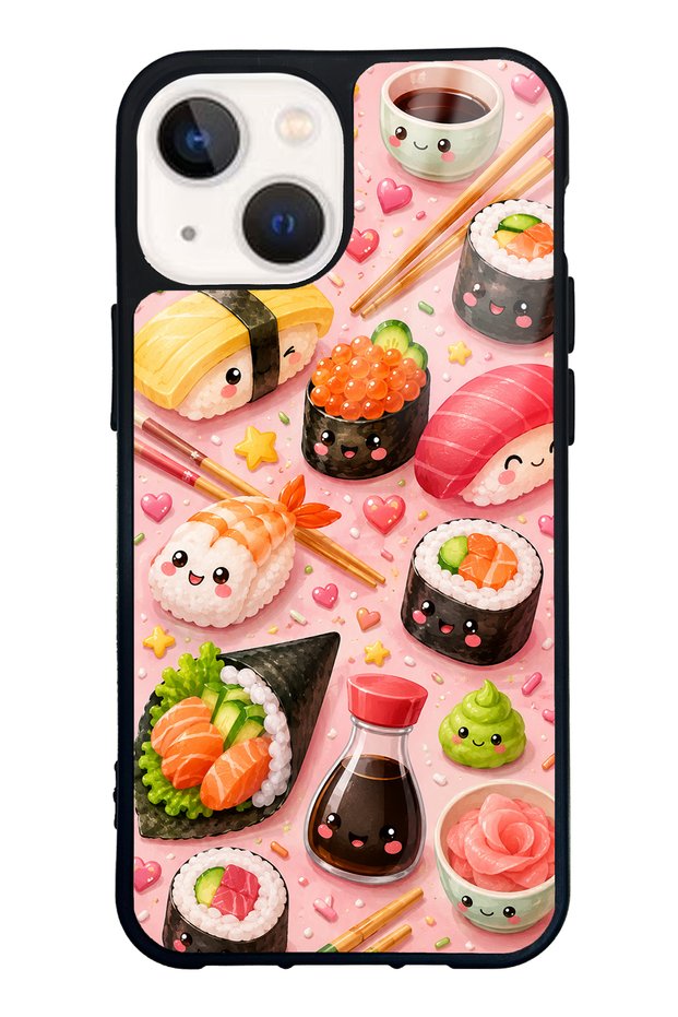 iPhone 13 Mini Sushi Love Club Design Glossy Phone Case