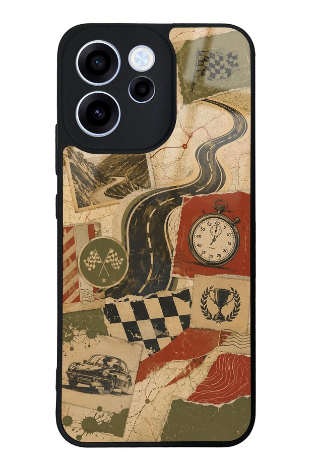 Oppo Reno 15F Retro Road Racing Design Glossy Phone Case