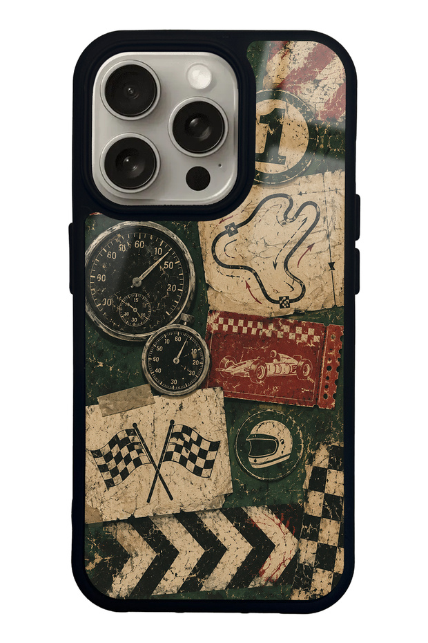 iPhone 15 Pro Heritage Track Club Design Glossy Phone Case