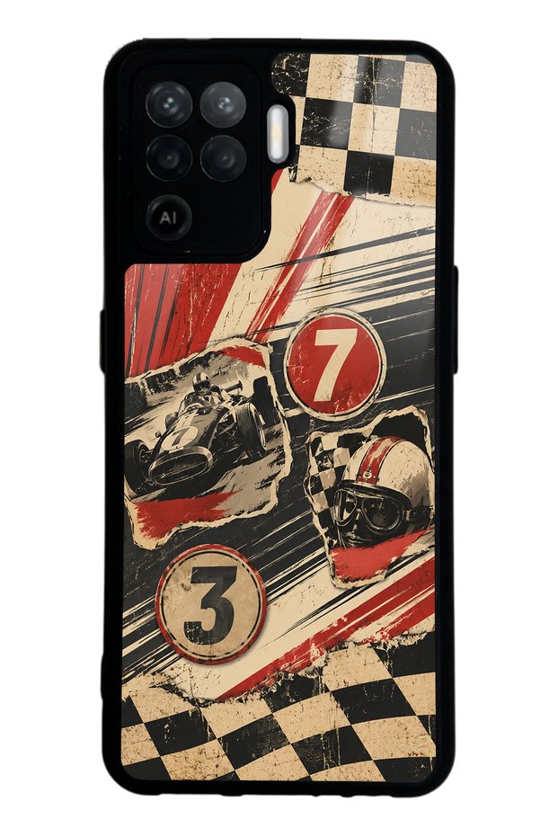 Oppo Reno 5 Lite Retro Racing No. 7 Design Glossy Phone Cases