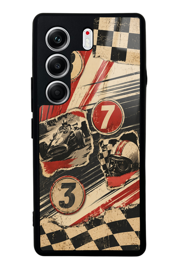 Tecno Camon 40 Pro Retro Racing No. 7 Design Glossy Phone Cases