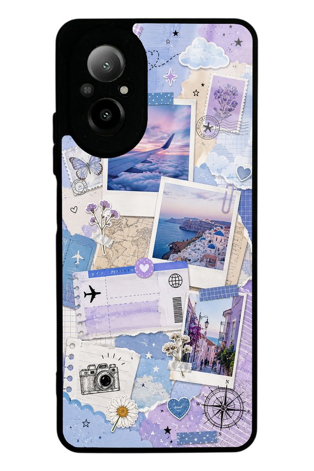Realme 12 Lite Pastel Travel Diary Design Glossy Phone Case