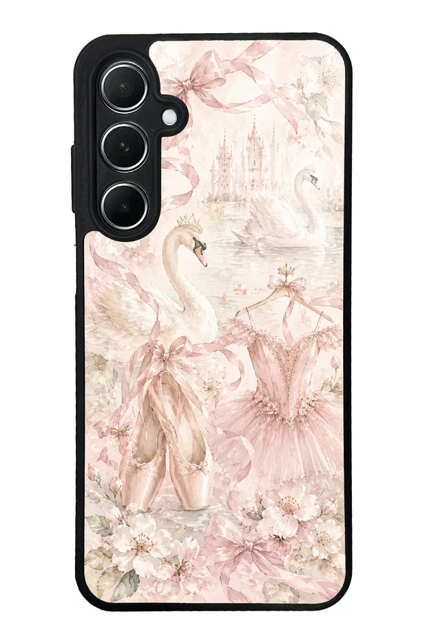 Samsung A55 Pink Swan Ballet Design Glossy Phone Case
