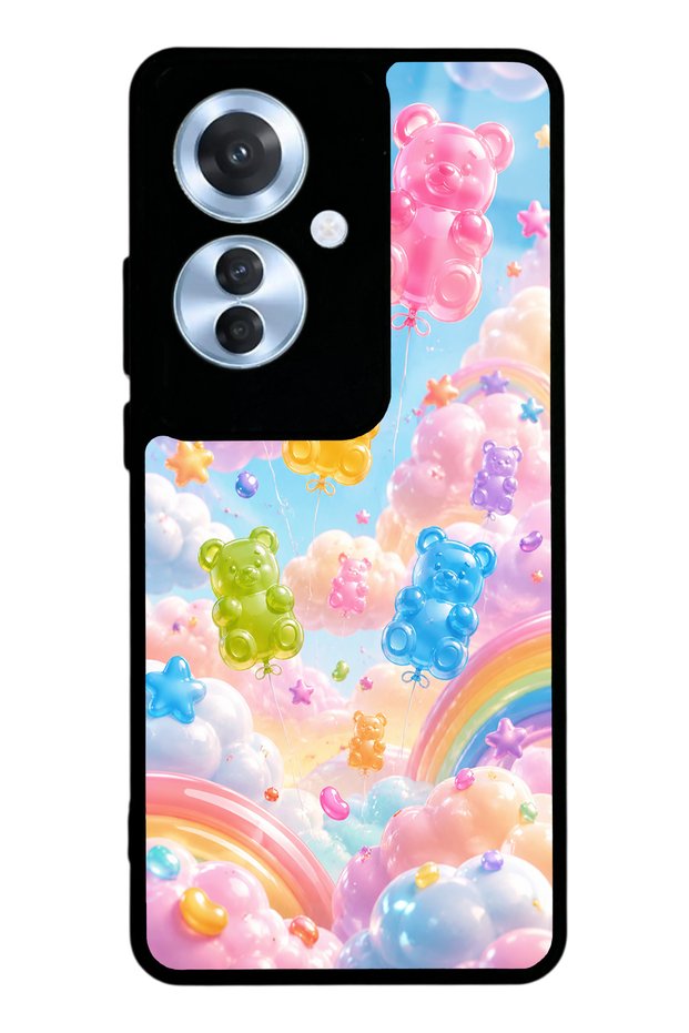 Oppo Reno 11F Jelly Bear Sky Design Glossy Phone Case