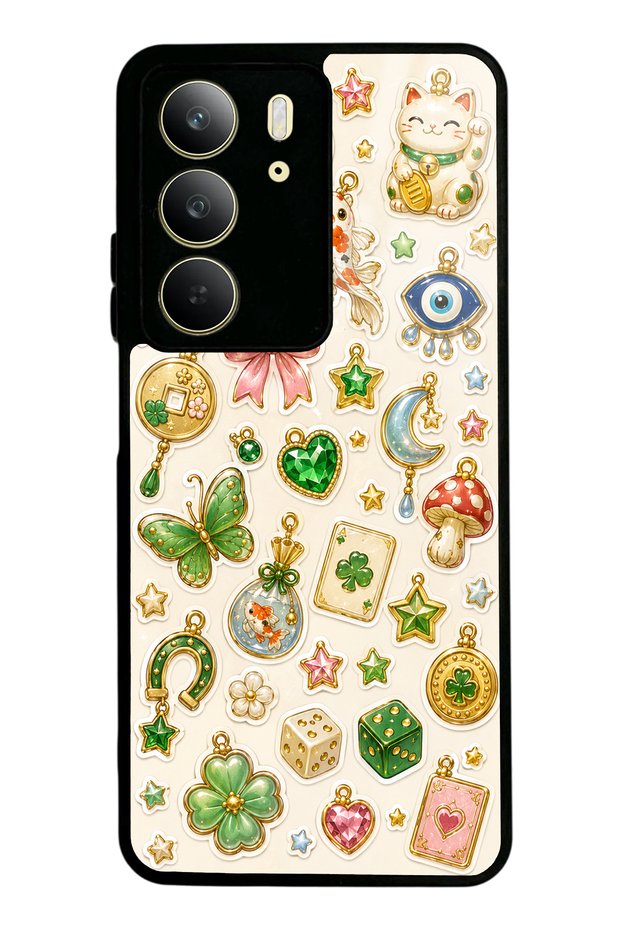 Realme C75 Glossy Phone Case with Lucky Star Charms Design