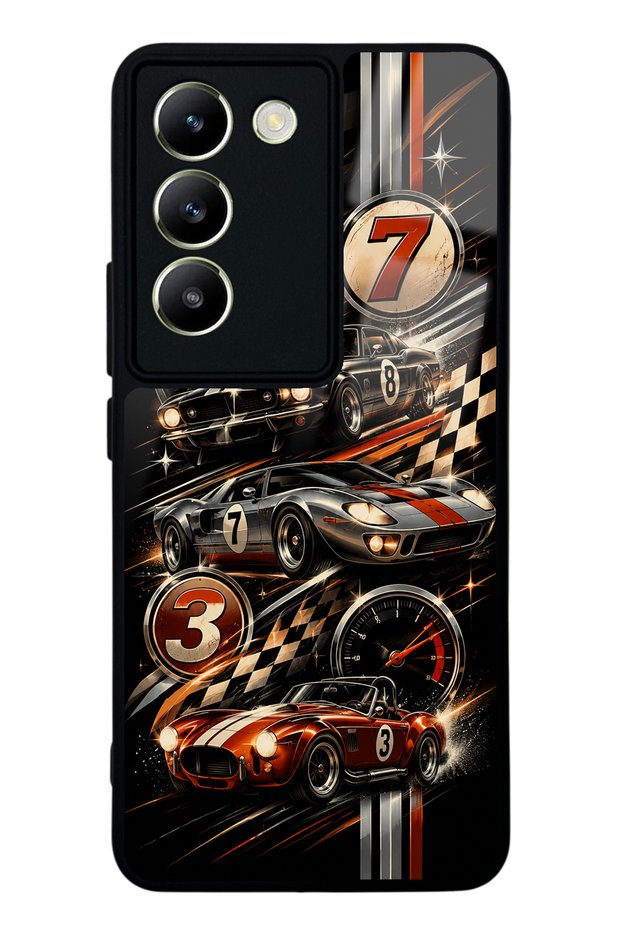 Vivo V30 Lite Glossy Phone Case with Retro Speed Icons Design