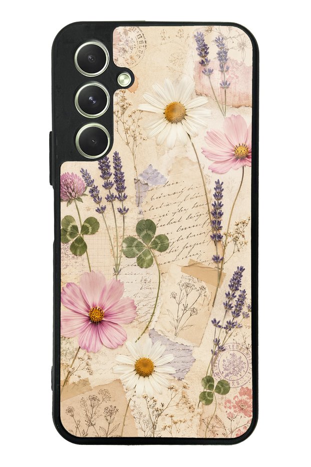Samsung A54 Glossy Phone Case with Wildflower Letters Design