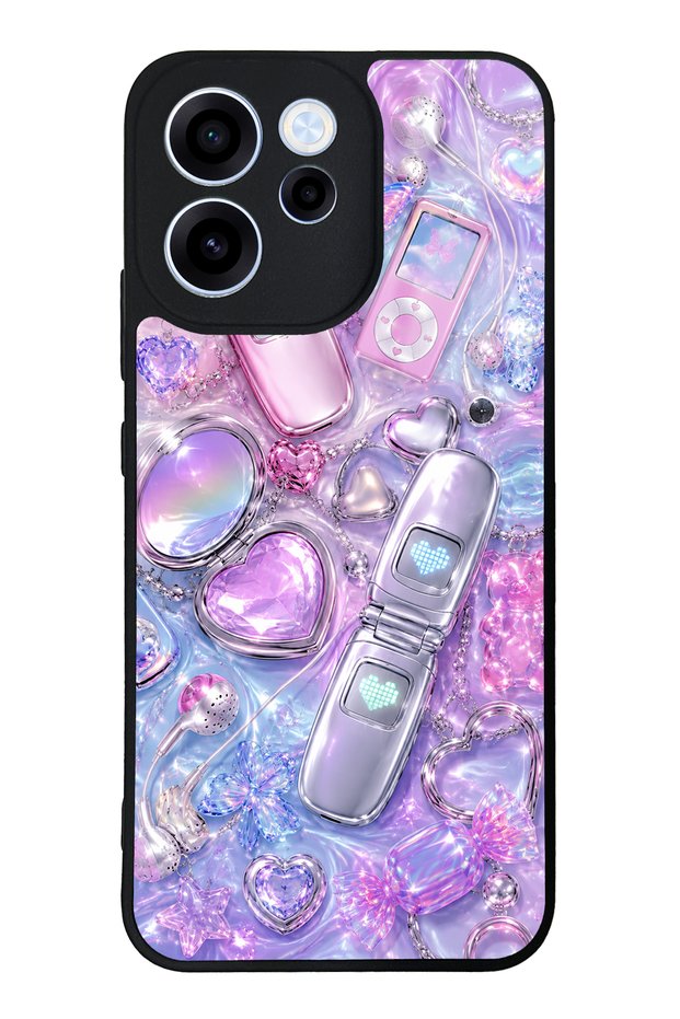 Oppo Reno 15F Chrome Heart Y2K Design Glossy Phone Case