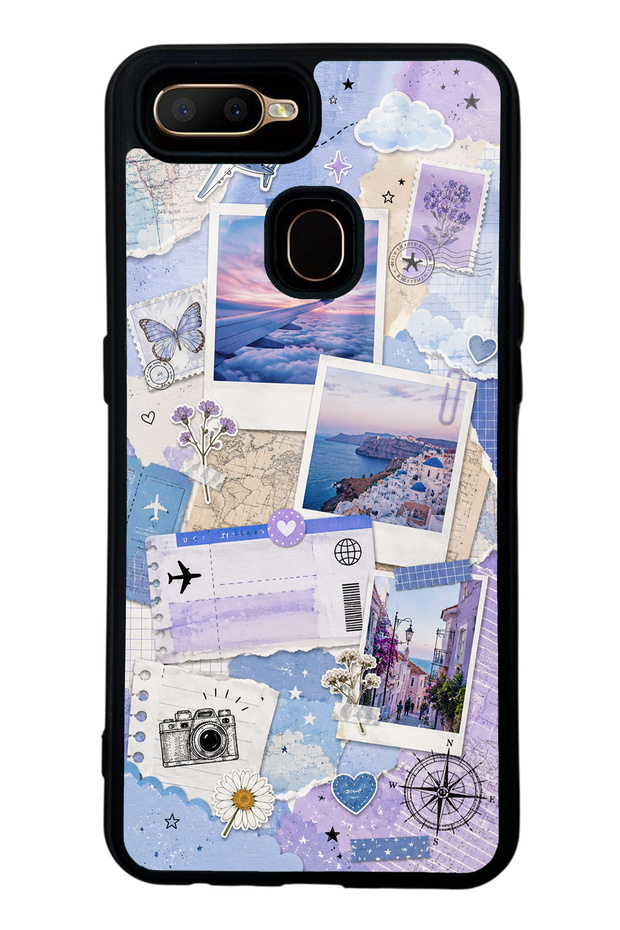 Oppo A5S Pastel Travel Diary Design Glossy Phone Case