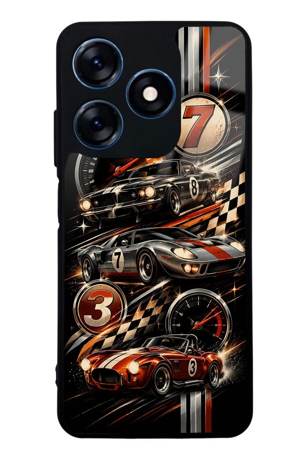 Tecno Spark 10 Retro Speed Icons Design Glossy Phone Case