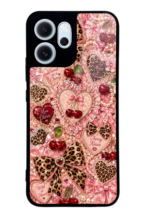 Oppo Reno 14F Wild Cherry Coquette Design Glossy Phone Case