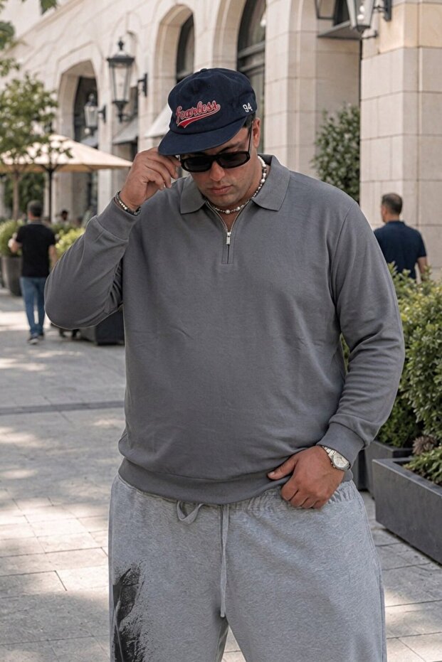Men's Winter Thick Oversized Smoked Sweatshirt