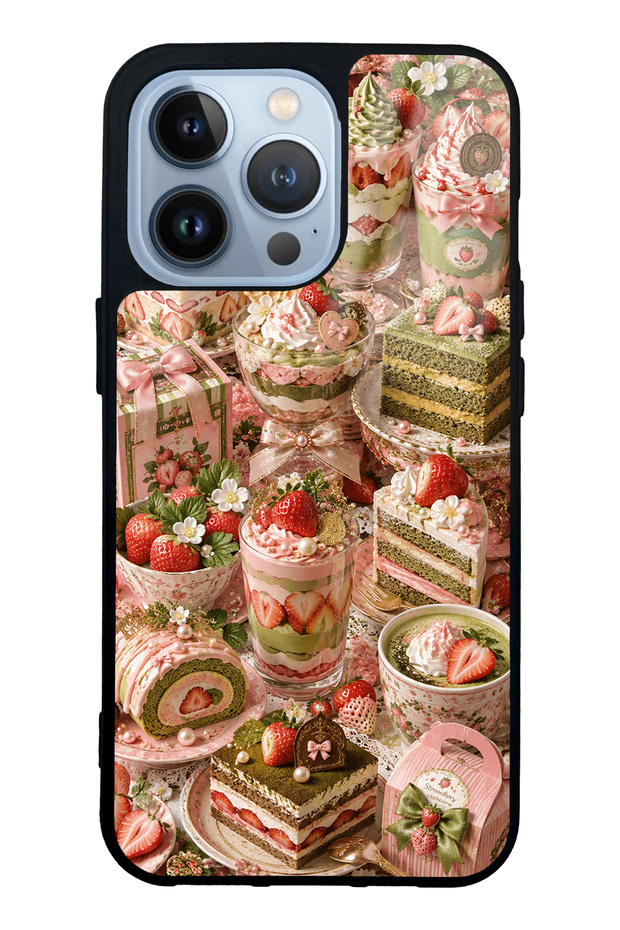 iPhone 13 Pro Glossy Phone Case with Sweet Matcha Bakery Design