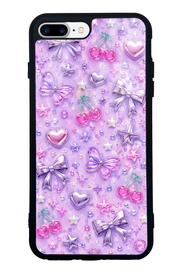 iPhone 7 Plus Lilac Charm Pop Design Glossy Phone Case