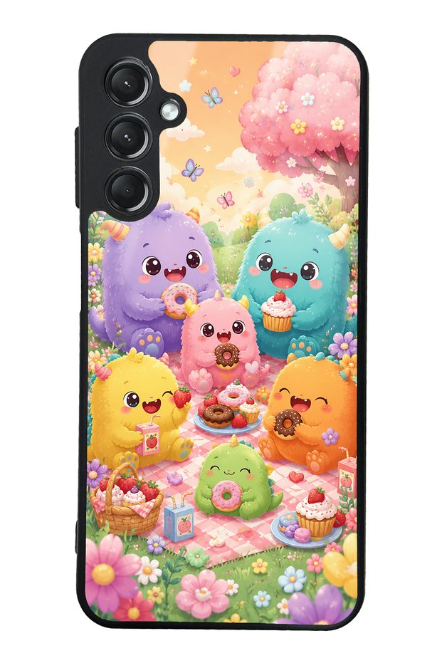 Samsung A24 Monster Picnic Party Design Glossy Phone Case