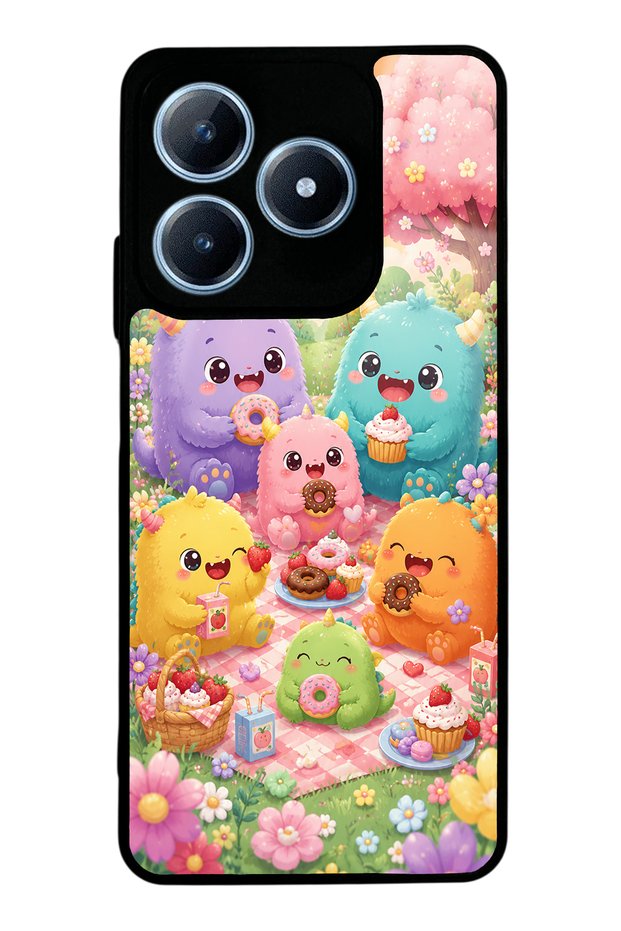 Realme C63 Monster Picnic Party Design Glossy Phone Case