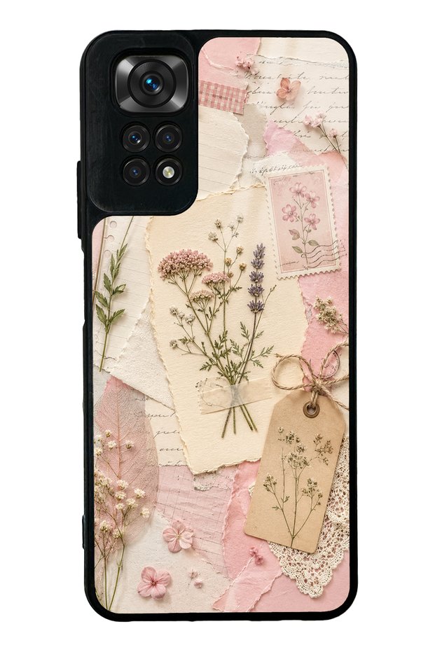 Xiaomi Redmi Note 11S Glossy Phone Case with Blush Herbarium Design