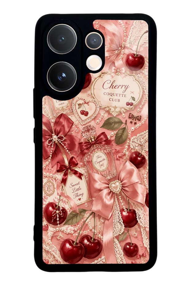 Vivo V60 Cherry Parfum Coquette Design Glossy Phone Case