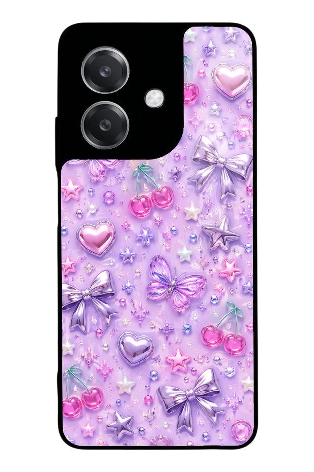 Oppo A3 Glossy Phone Case with Lilac Charm Pop Design
