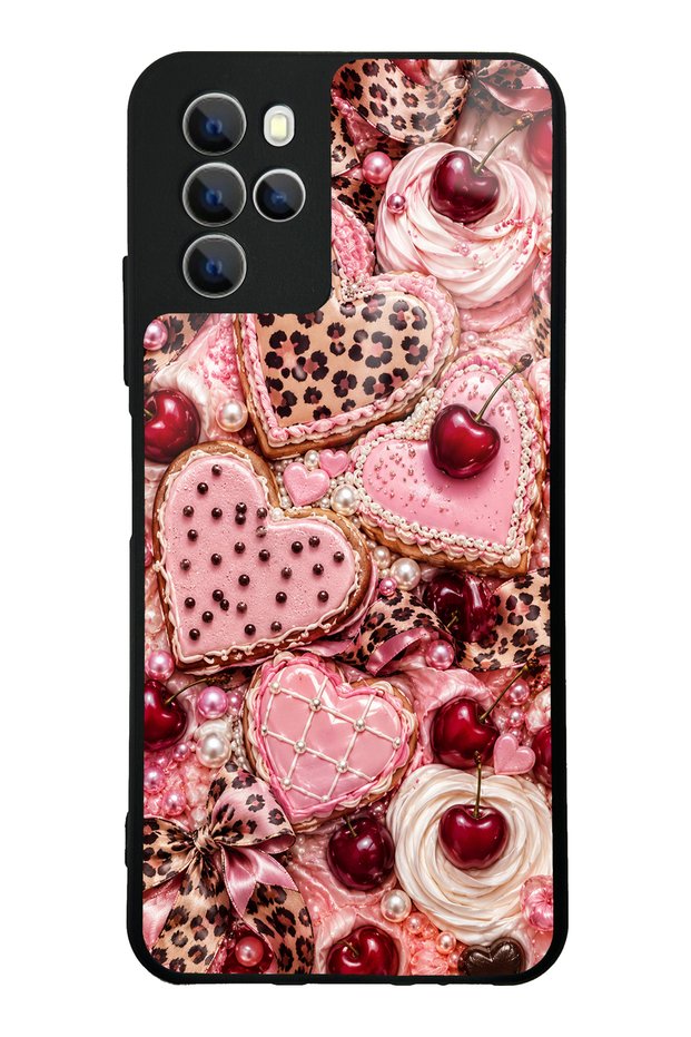 Omix X700 Glossy Phone Case with Cherry Leopard Sweetheart Design