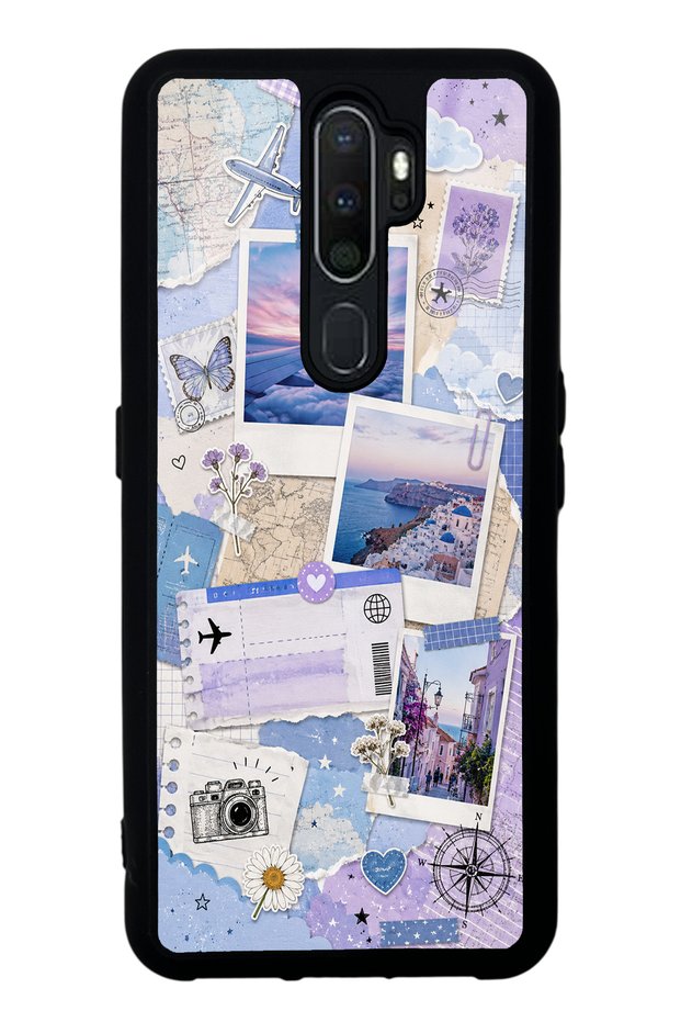 Oppo A5 2020 Pastel Travel Diary Design Glossy Phone Case