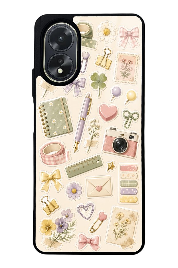 Oppo A38 Floral Study Notes Design Glossy Phone Case