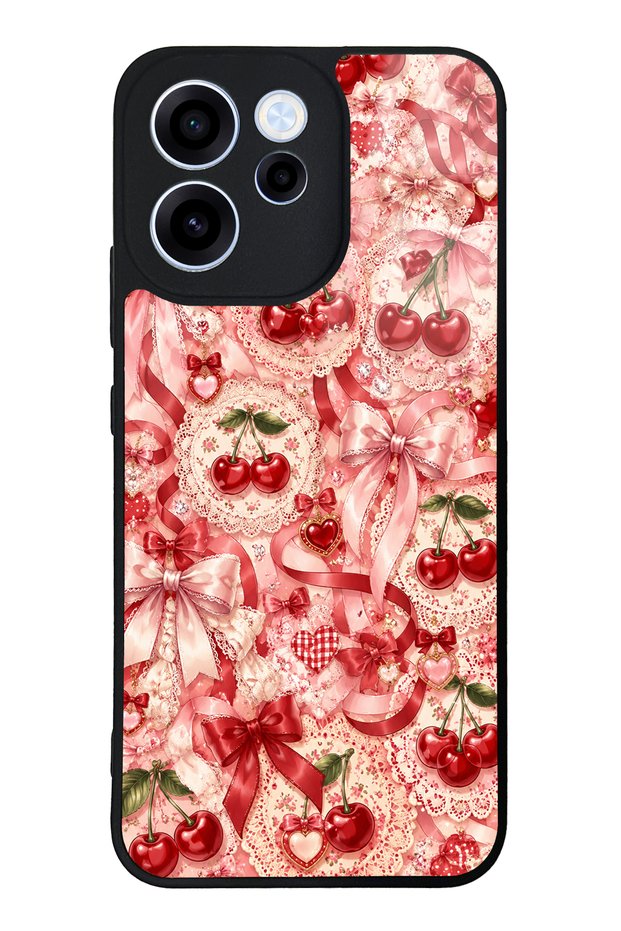 Oppo Reno 15F Cherry Lace Fantasy Design Glossy Phone Case