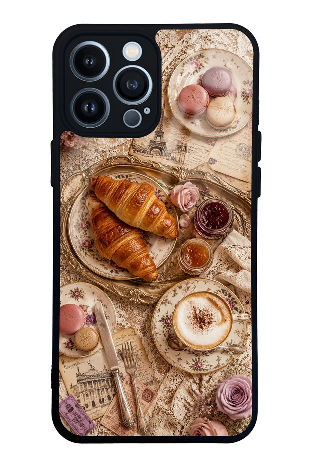 iPhone 13 Pro Max French Café Romance Design Glossy Phone Case