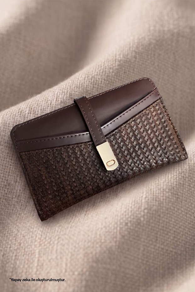 Wicker Textured Bitter Brown Wallet