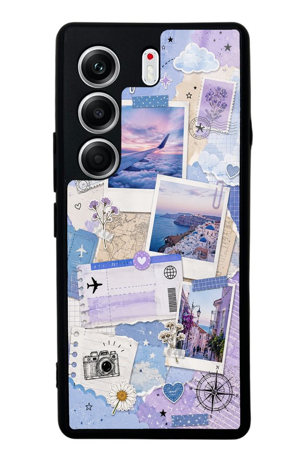 Tecno Camon 40 Pro Pastel Travel Diary Design Glossy Phone Case