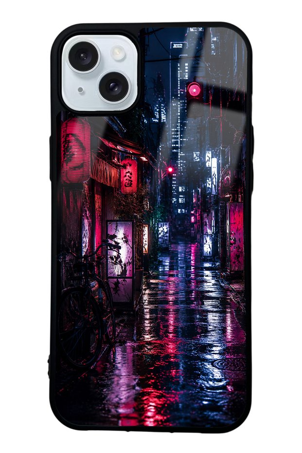 iPhone 15 Plus Electric Alley Design Glossy Phone Case