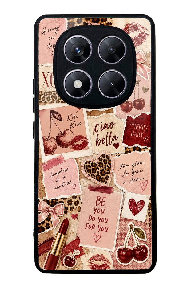 Xiaomi Redmi Note 14 Pro 5g Cherry Leopard Notes Design Glossy Phone Case