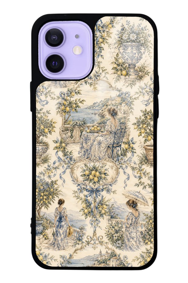 iPhone 12 Positano Toile Design Glossy Phone Case