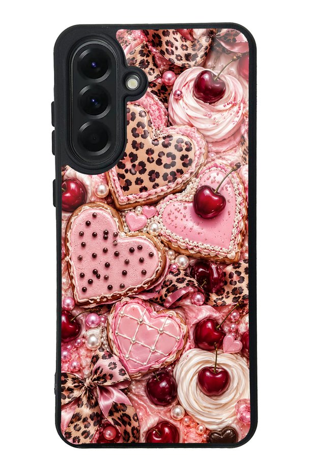 Samsung A56 Cherry Leopard Sweetheart Design Glossy Phone Case