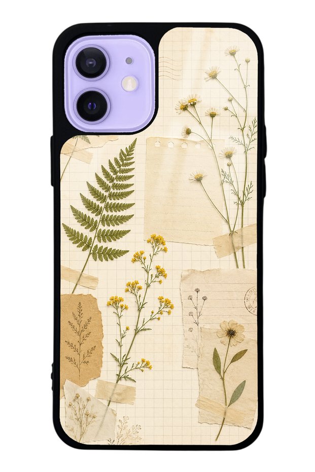 iPhone 12 Pressed Meadow Design Glossy Phone Case