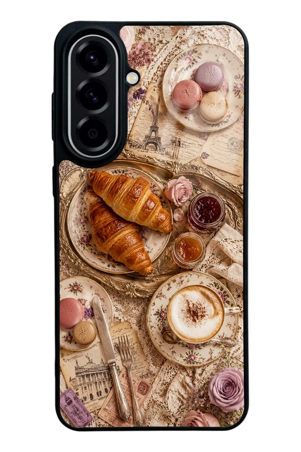 Samsung A57 French Café Romance Design Glossy Phone Case