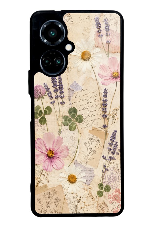 Tecno Camon 19 Glossy Phone Case with Wildflower Letters Design
