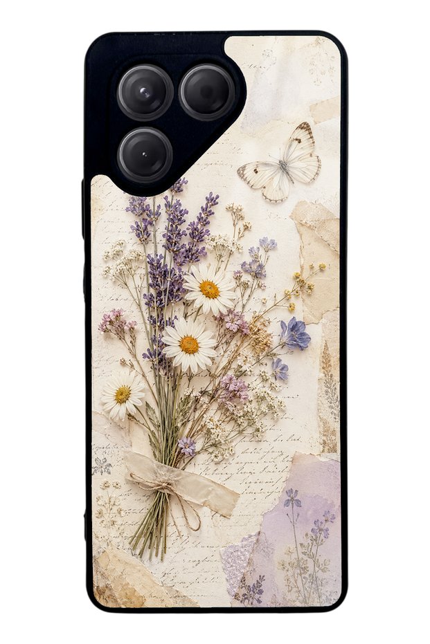 Tecno Pova 7 Glossy Phone Case with Lavender Meadow Design