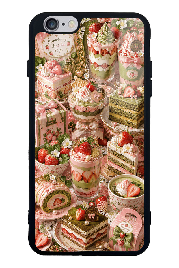 iPhone 6 Plus Glossy Phone Case with Sweet Matcha Bakery Design