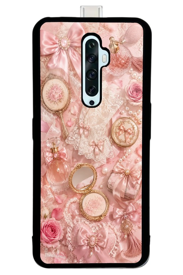 Oppo Reno 2Z Glossy Phone Case with Vintage Rose Vanity Design