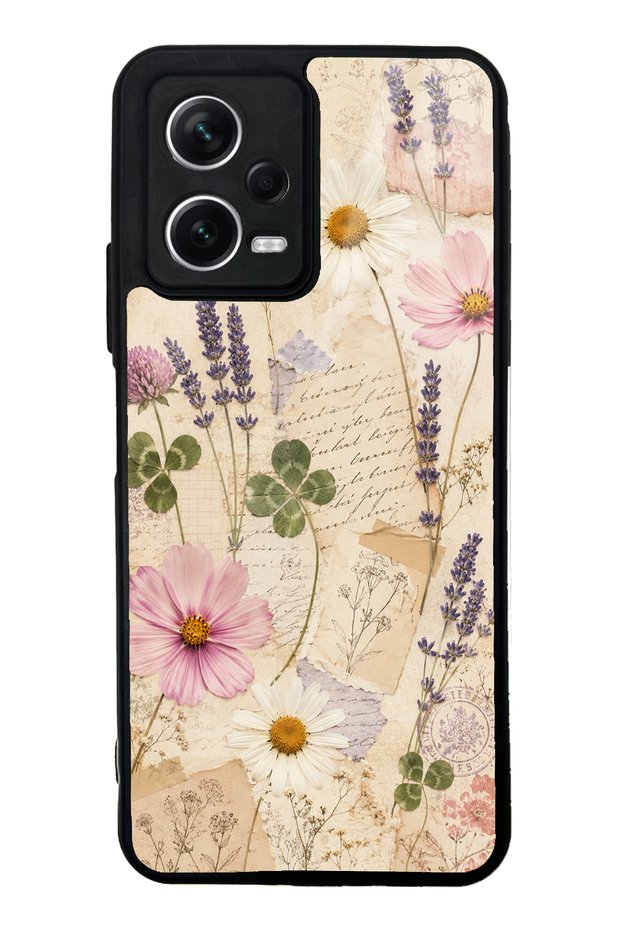 Xiaomi Redmi Note 12 5g Glossy Phone Case with Wildflower Letters Design
