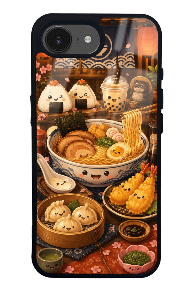 iPhone 16E Ramen Bento Club Design Glossy Phone Case