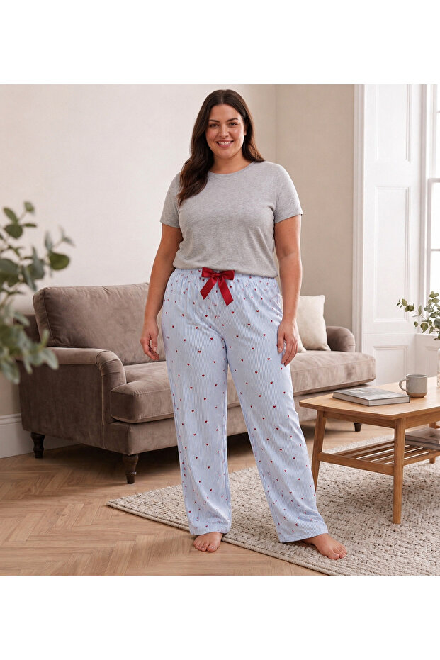 Lycra Ring Viscose Oversize Size Pajama Bottoms 6020