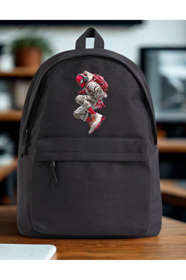 Spider Young Printed School, Lecture, Course, Classroom Unisex Black Backpack