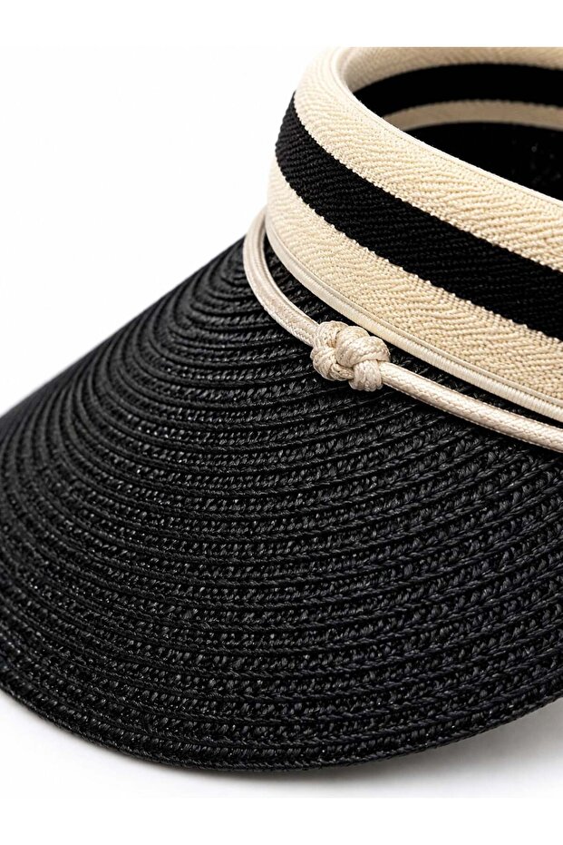 Crown Straw Visor Hat