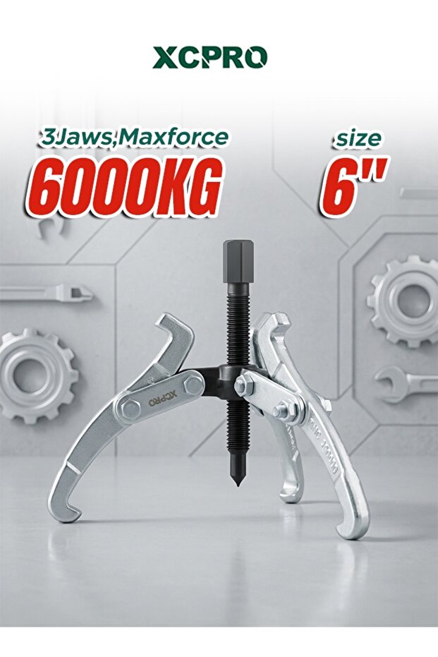 3 Jaw Puller, Gear Puller, Bearing Puller, 6 Inch 6000KG Steel Extractor Tool