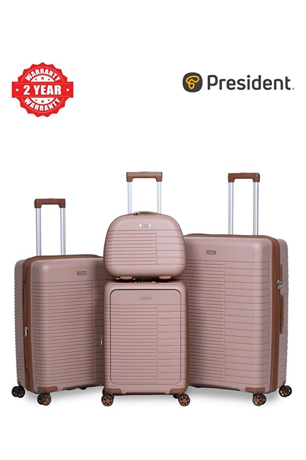 Premium 4 Piece large capacity PP Trolley cases 4998-ROSE GOLD