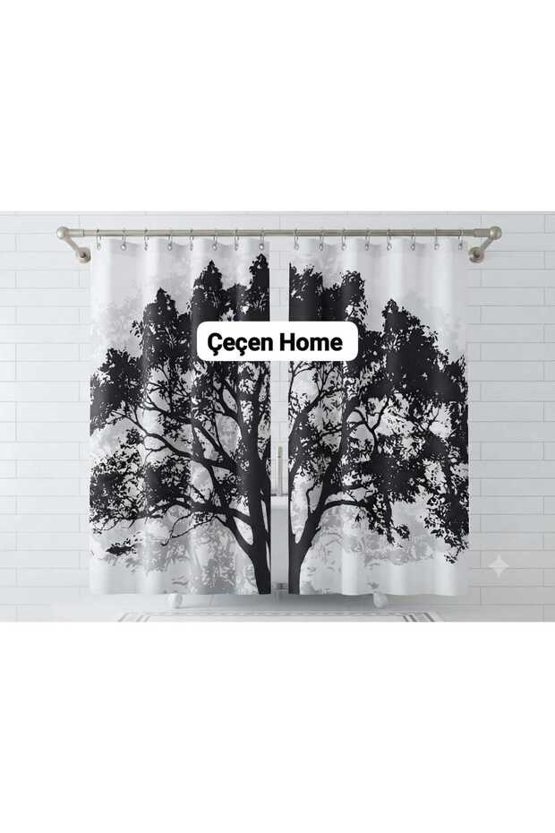 Bathroom Curtain Polyester Water-Repellent Fabric C-Ring Shower Curtain Domestic Production Bathroom Tub Curtains