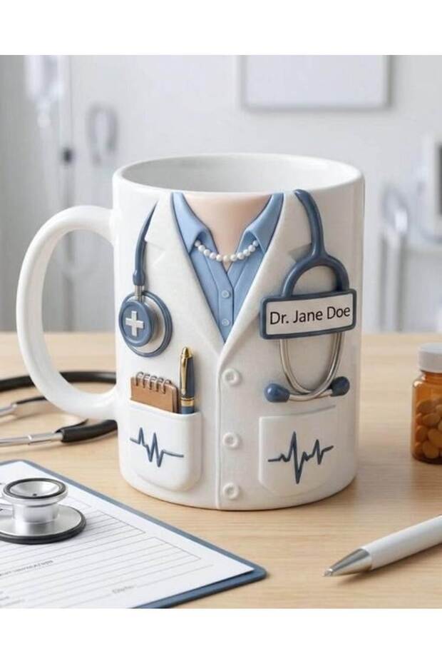 Doktor Temalı Kupa Bardak 2D Baskılı