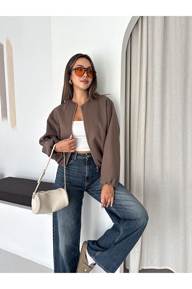 Drawstring Bomber Women's Cashmere Jacket